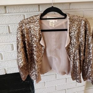 Anthropologie sequin Moto shape cardigan